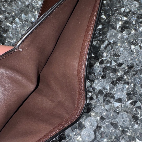 Coach men’s wallet Rich Brown Embossed Leather Card Holder EUC - Picture 7 of 11